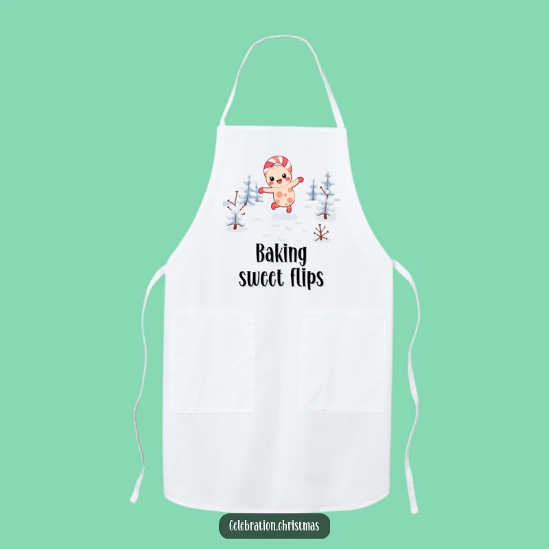Funny Kawaii Candy Cane Cartwheel Apron: Bake with Joy, a Perfect Funny Gift