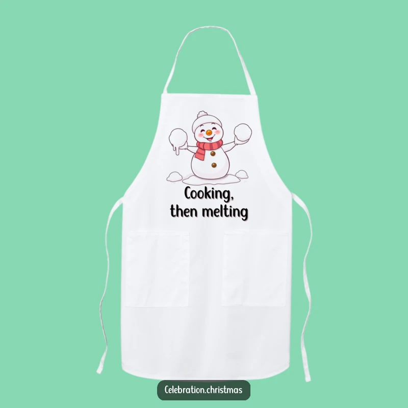 Funny Apron: Melting Snowman Juggler Chef's Wear, Comical Kitchen Gift