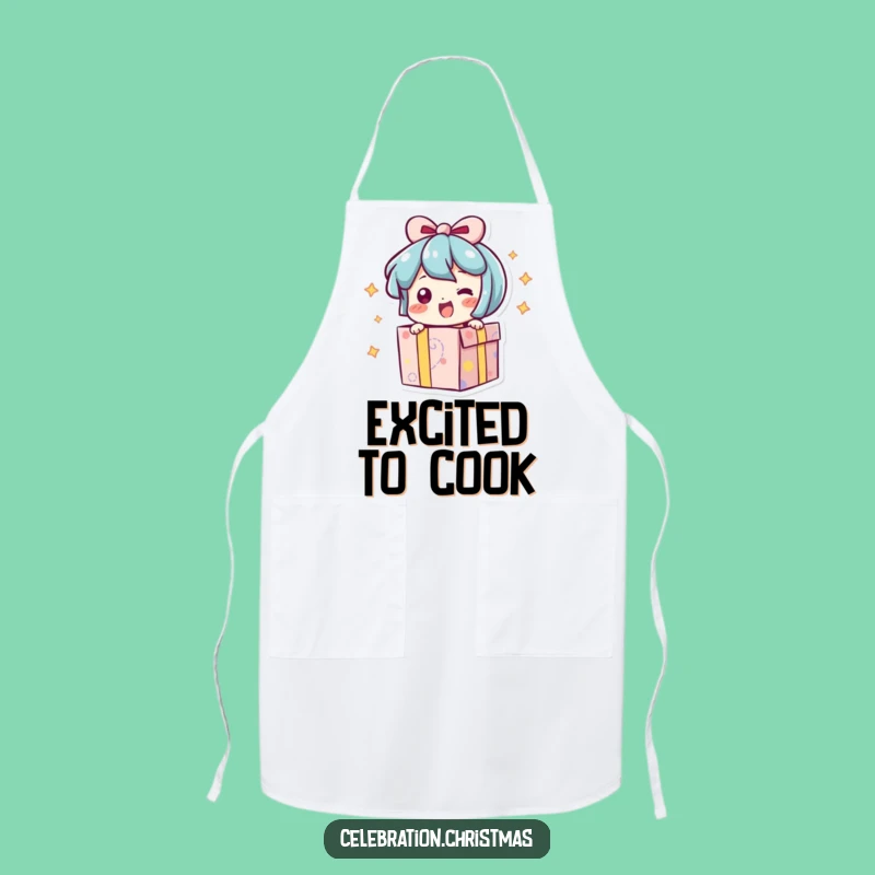 Funny Kitchen Present Apron: Excited Character, Perfect Holiday Gift