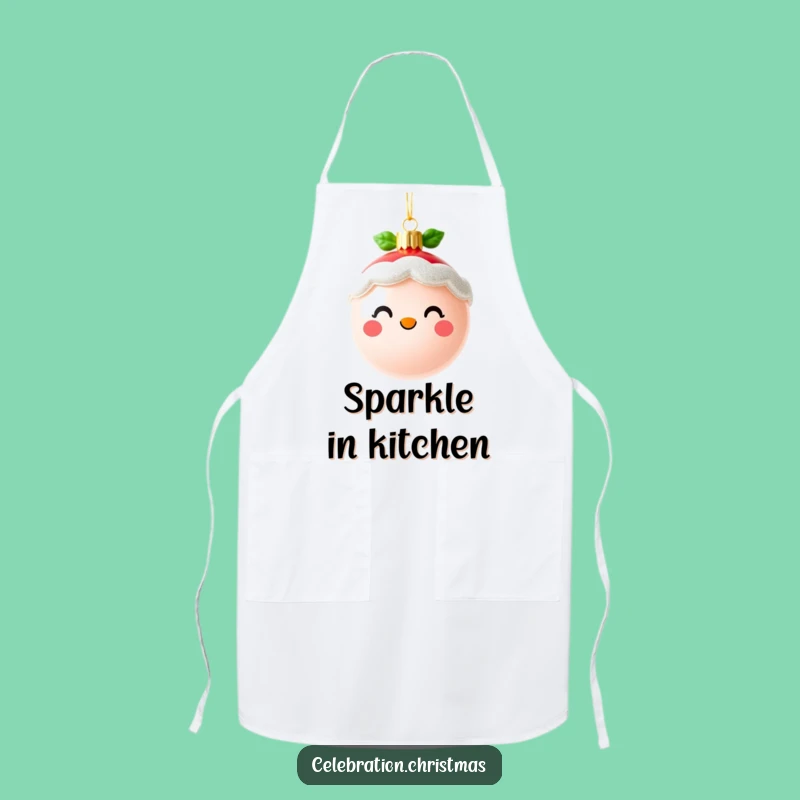 Funny Cute Christmas Ornament Apron - Sparkling Kitchen Wear - Funny Gift
