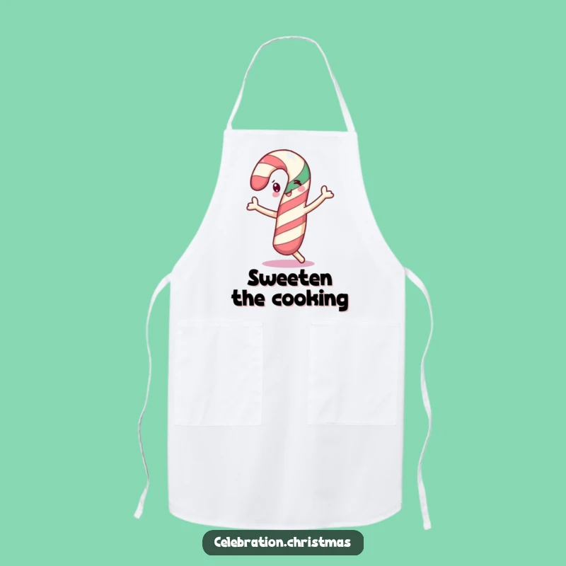 Funny Dancing Candy Cane Apron - Cheerful Kitchen Style - Funny Gift