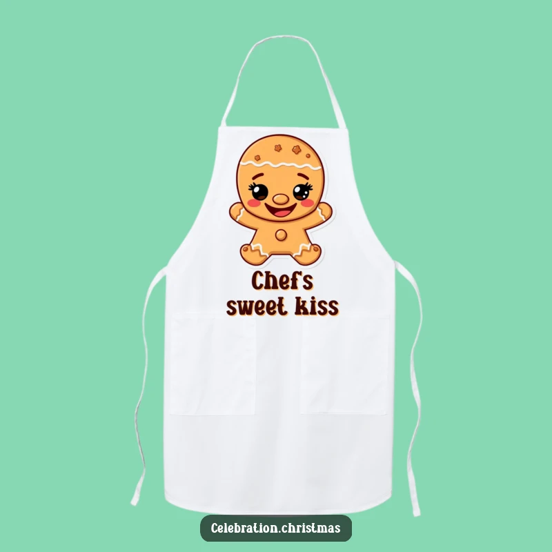 Funny Gingerbread Man Grin Apron - Cheerful Cookie Kitchen Fun