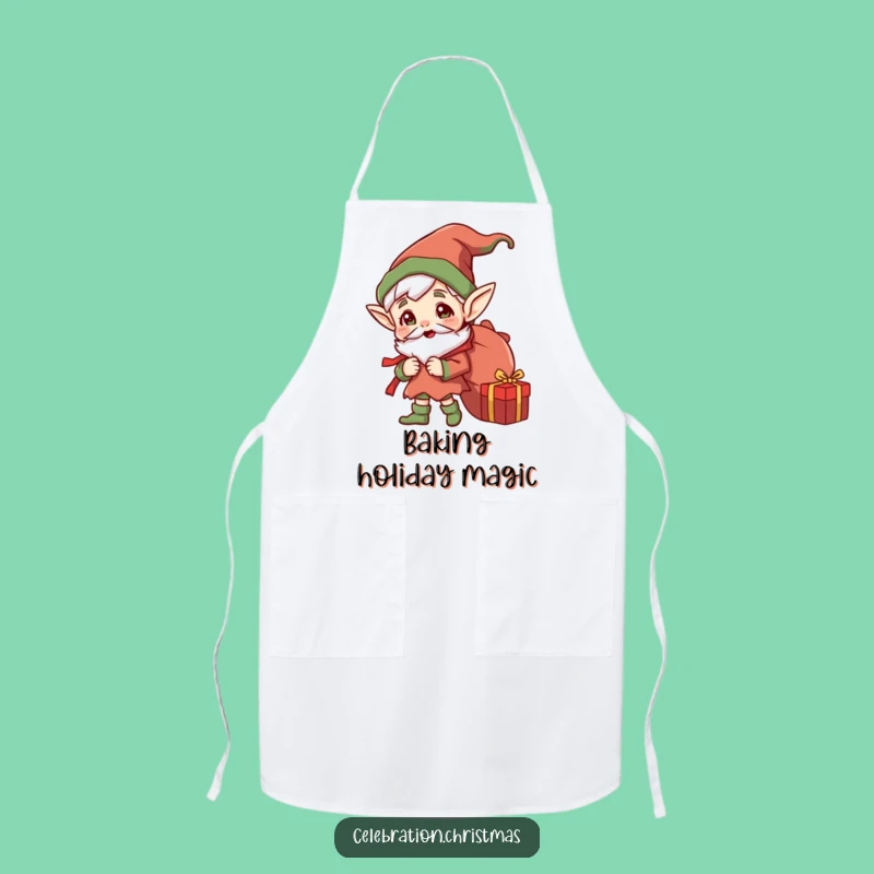 Funny Jolly Elf Gift Sack Apron - Kitchen Fun & Hilarious Cooking Accessory, Perfect Funny Gift