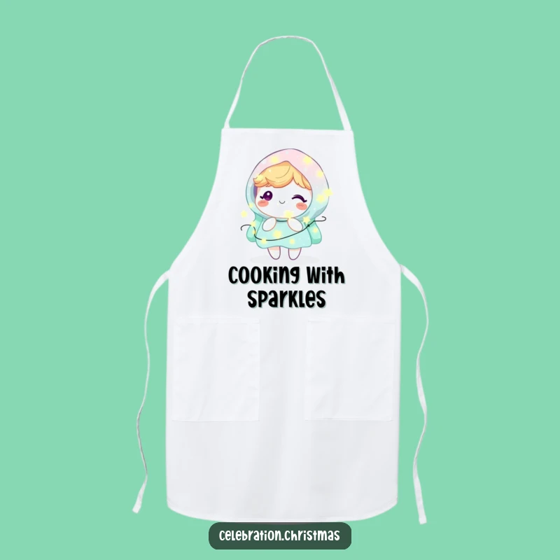 Funny Kawaii Fairy Lights Apron - Cook with Cheer and Sparkle in This Hilarious Kitchen Essential!