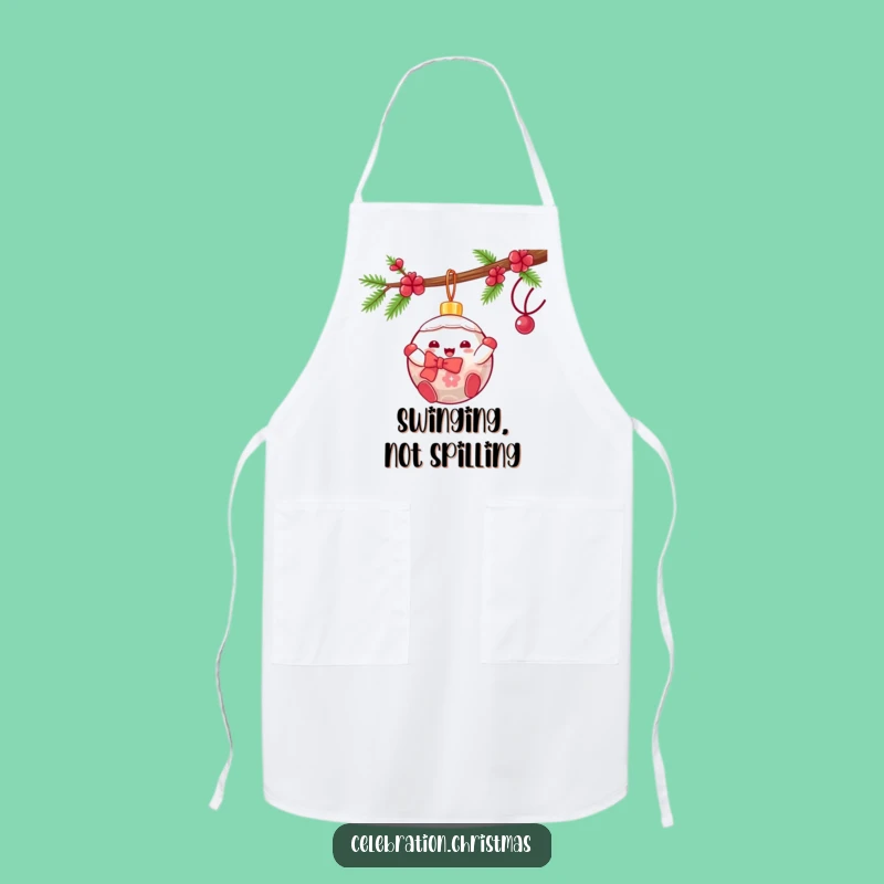 Funny Kawaii Ornament Swing Apron: Festive Baking, a Perfect Funny Gift