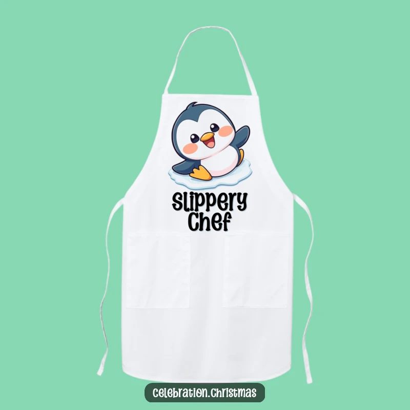 Funny Kawaii Penguin Slipping Apron - Kitchen Fun for Winter