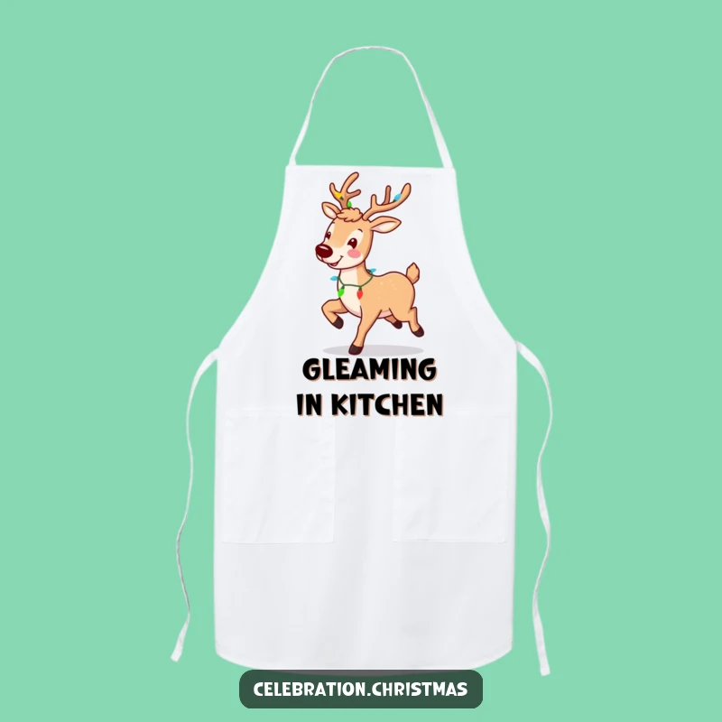 Funny Reindeer Prancing Apron - Cook with Festive Joy This Holiday