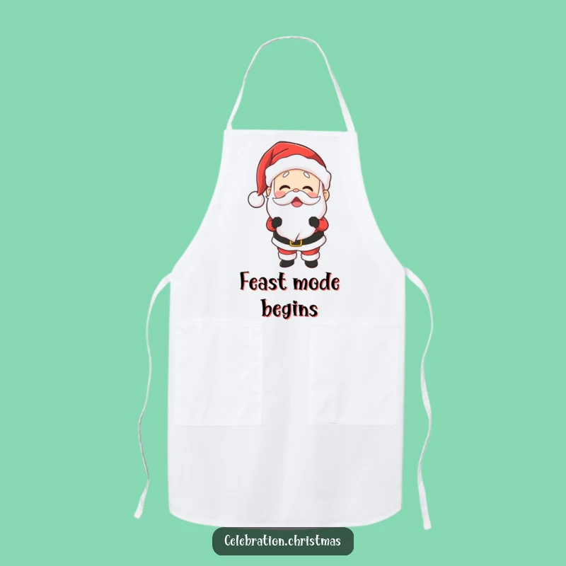 Funny Santa Laughing Apron: Cook with Holiday Glee