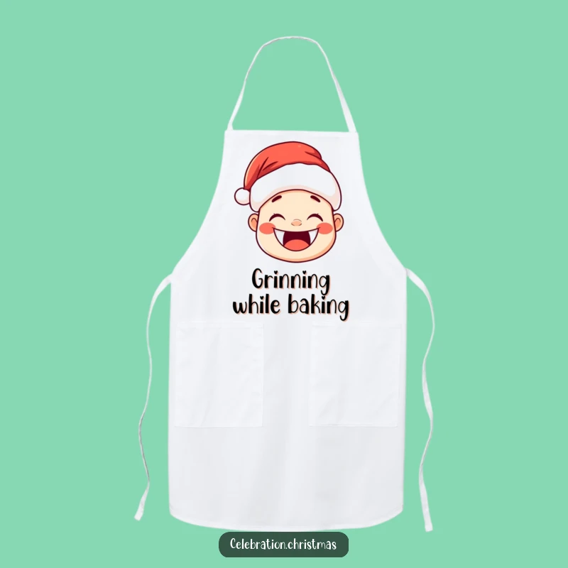 Funny Kawaii Santa Hat Apron - Grin Through Holiday Cooking Fun