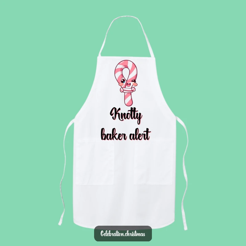 Funny Candy Cane Knot Apron: Cook with Sweetness and a Twist!