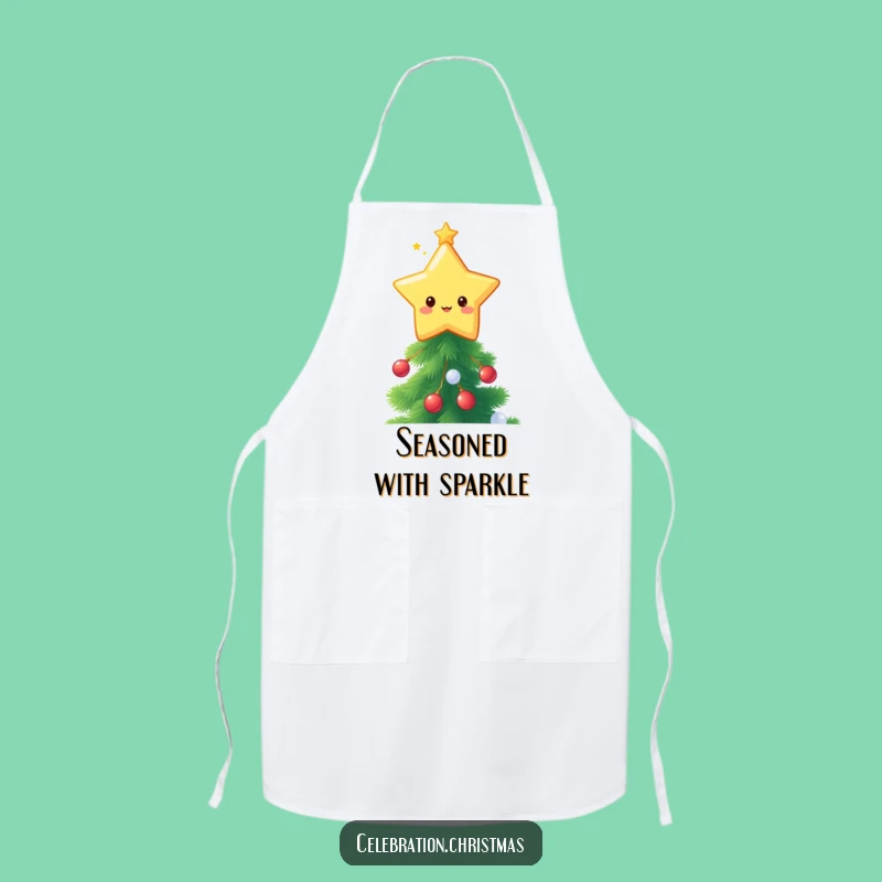 Funny Kawaii Star Topper Apron - Festive Tree Baking Gift!