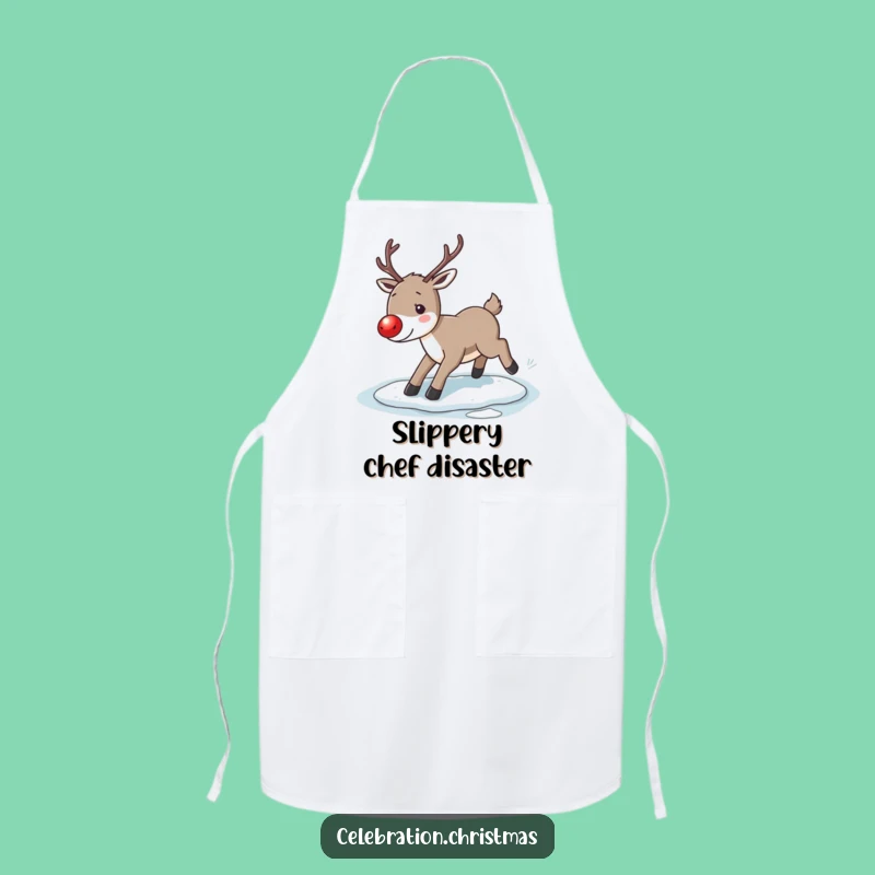 Funny Reindeer Slip Apron: Cook with Holiday Cheer and a Laugh!