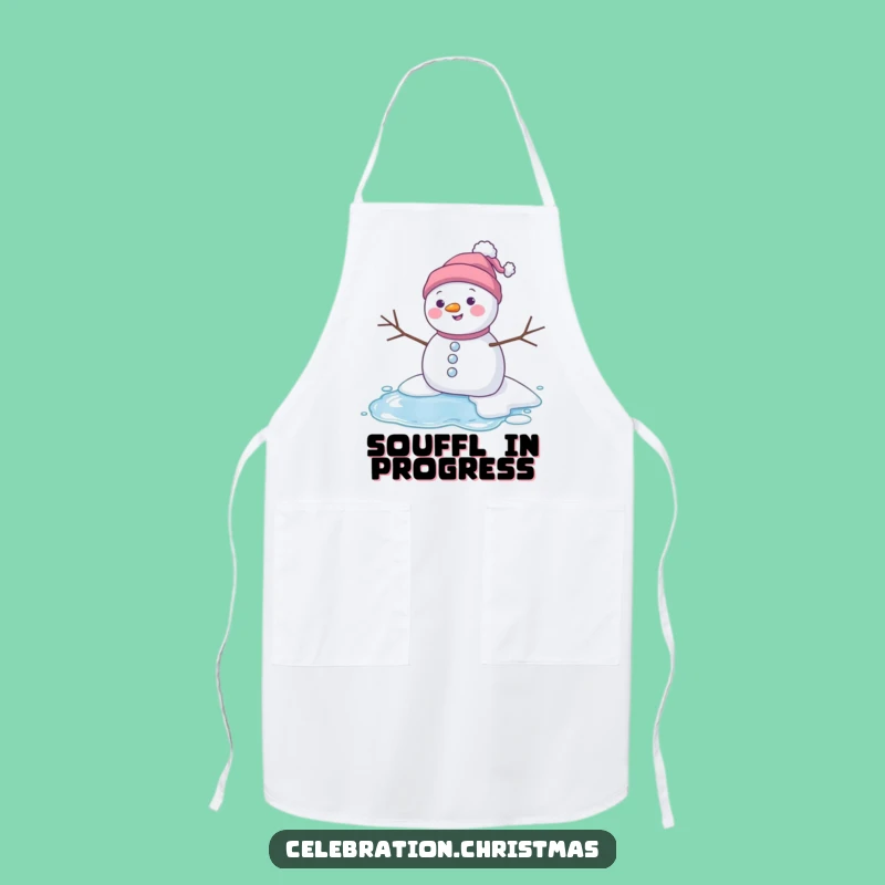 Funny Melting Snowman Apron - Cook with a Smile and Winter Wit