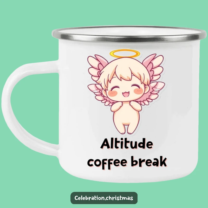 Funny Angel Flapping Wings Camping Mug - Durable Joyful Character Drinkware