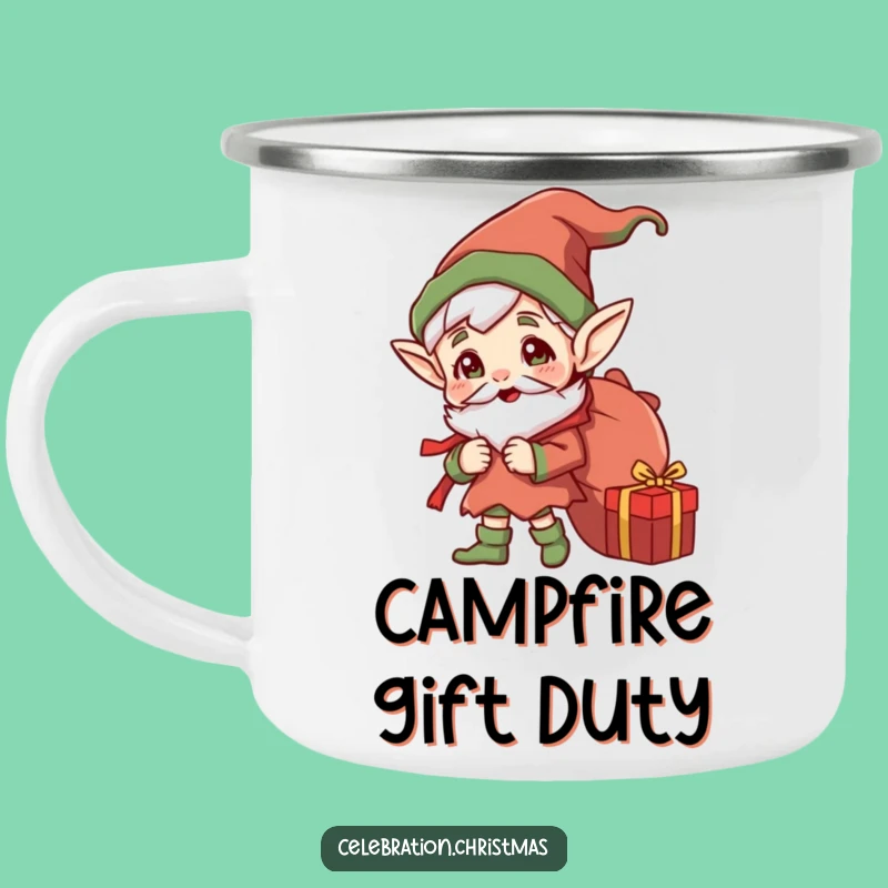 Adventure Funny Jolly Elf Gift Sack Camping Mug - Rugged & Hilarious Holiday Gift