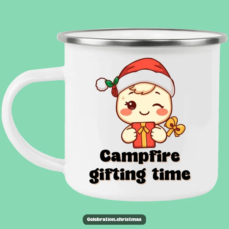 Funny Kawaii Santa Camping Mug - Outdoor Cute Character Gift