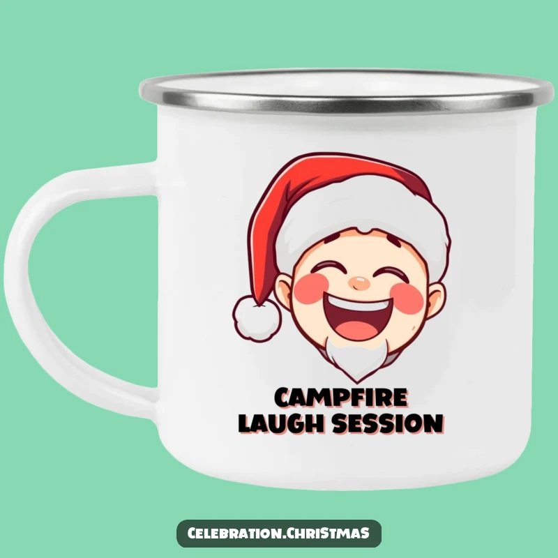 Durable Funny Santa Laugh Camping Mug: Campfire Cheer with Booming Giggles