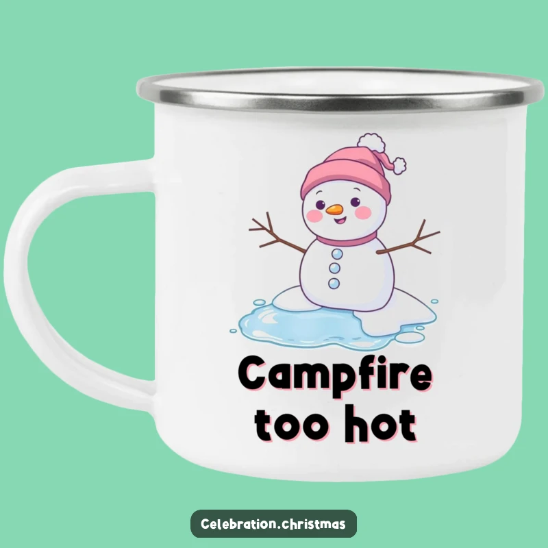 Funny Melting Snowman Camping Mug - Campfire Laughs and Winter Humor