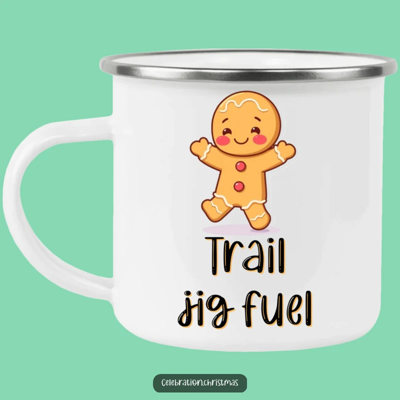 Funny Gingerbread Man Jig Camping Mug - Trailside Cheer and a Funny Gift