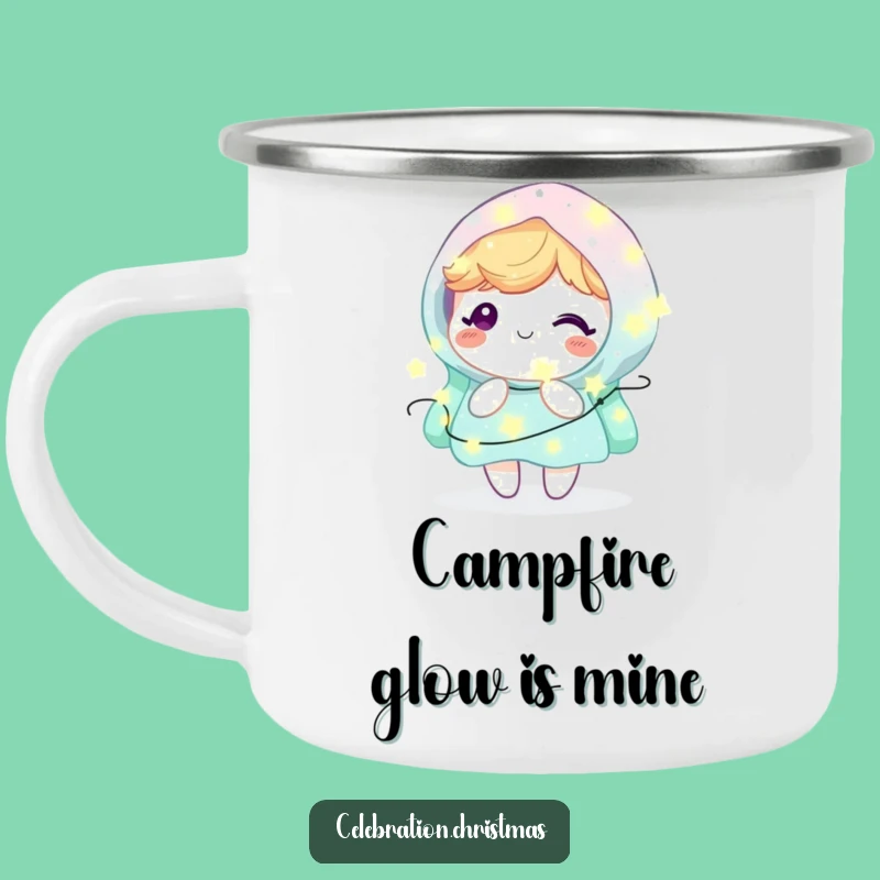 Funny Kawaii Fairy Lights Camping Mug - Enjoy Coffee Under Twinkling Lights with This Hilarious Mug!