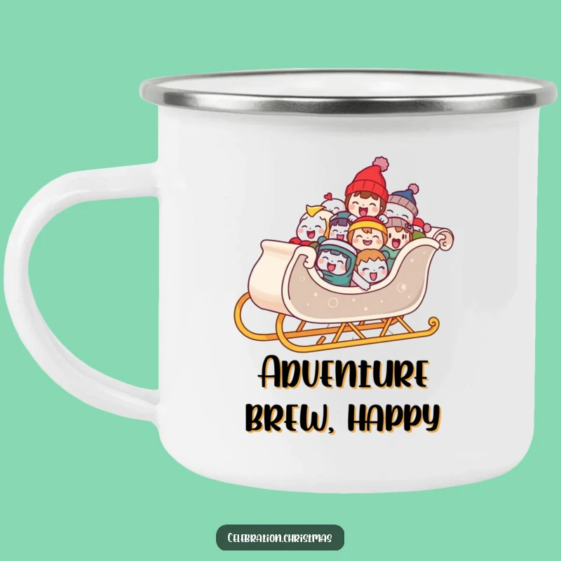 Funny Laughing Sleigh Camping Mug: Sip Your Adventures with Holiday Merriment