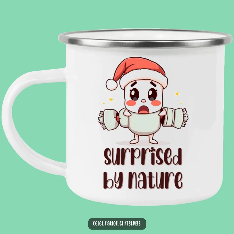 Funny Cracker Camping Mug: Surprised Character, Perfect Outdoor Gift