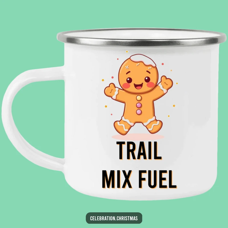 Funny Gingerbread Man Camping Mug A Jig by the Fire