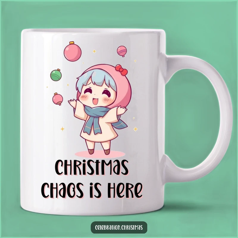 Funny Kawaii Ornament Toss Mug - Hilarious Holiday Fun for a Joyful Gift!