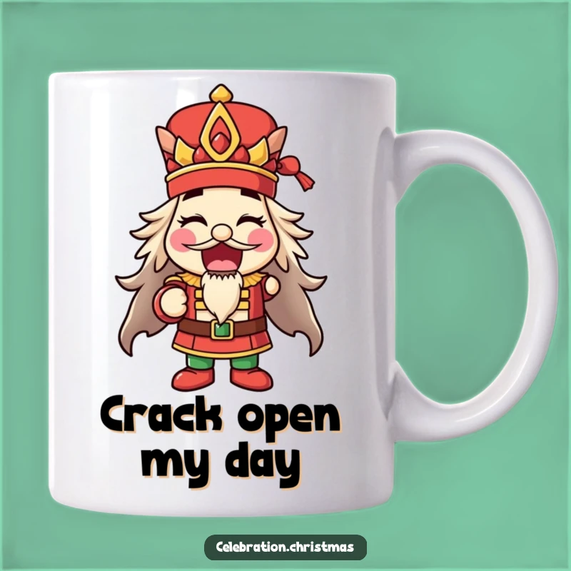 Funny Nutcracker Pose Mug - Happy Mouth Open Design - Funny Holiday Gift