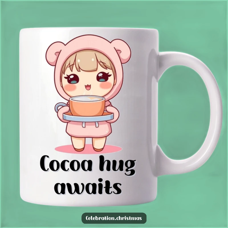 Funny Kawaii Cocoa Character Mug: Adorable & Warm Gift