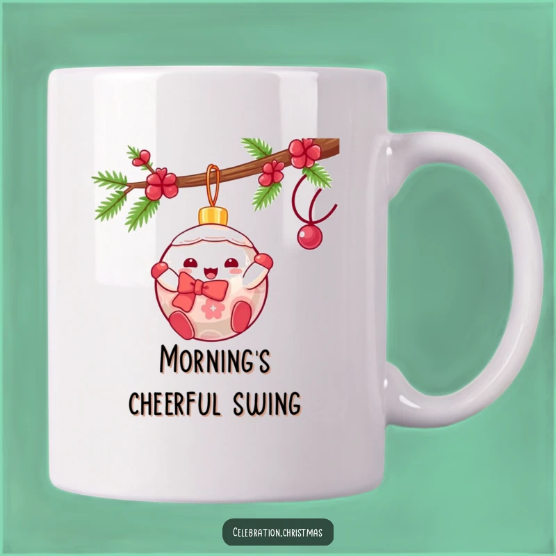 Funny Kawaii Ornament Swing Mug: Cheerful Christmas Fun Makes a Perfect Funny Gift