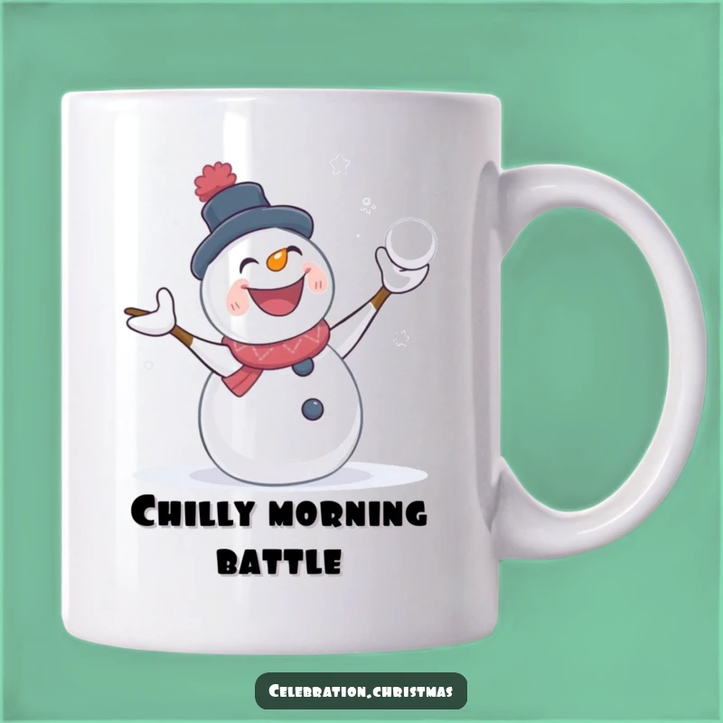 Funny Snowman Snowball Fight Mug Pure Winter Joy Gift