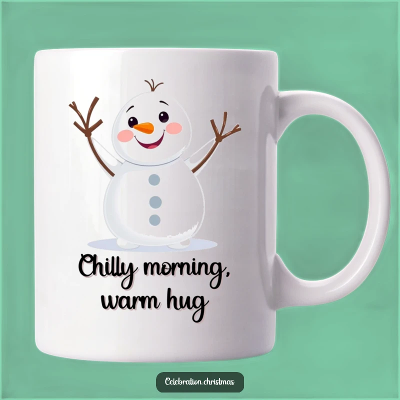 Funny Snowman Waving Mug - Perfect Cheerful Winter Gift for Anyone Who Loves Snow