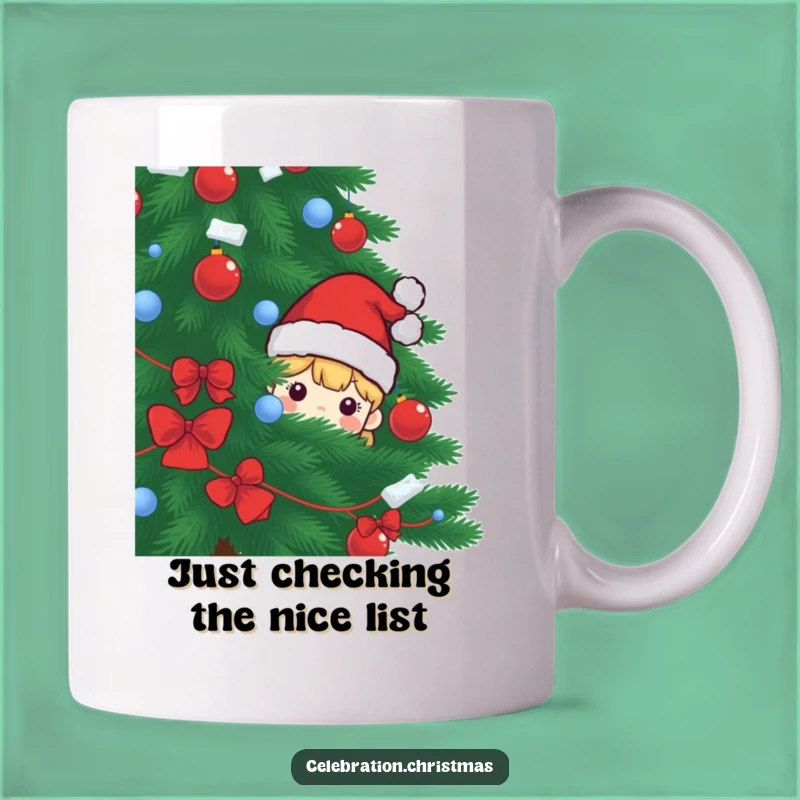 Funny Santa Hat Peeking Mug: Hilarious Christmas Character Perfect Gift Item