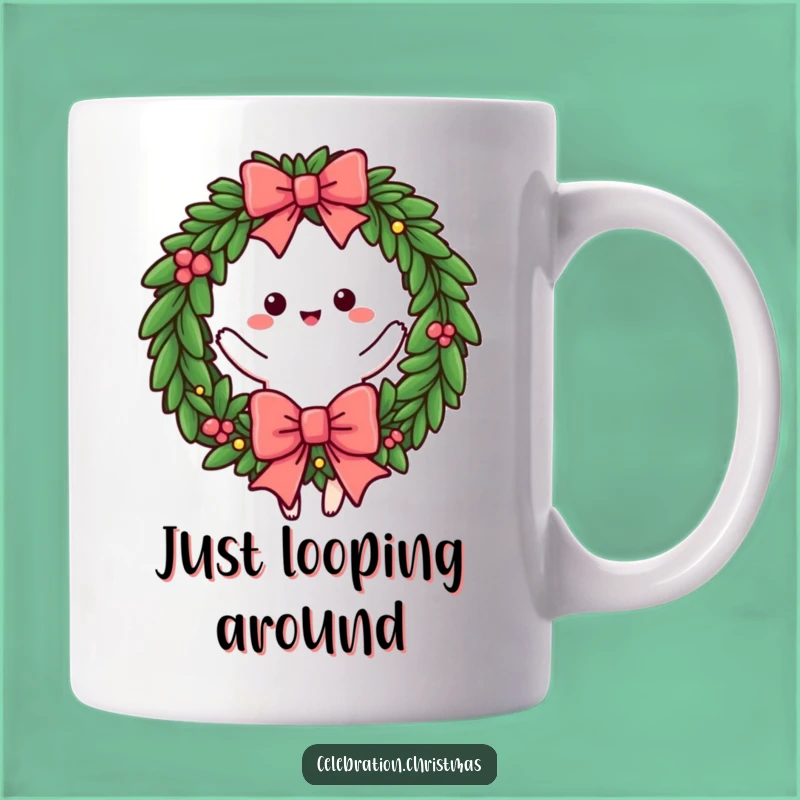 Funny Wreath Twirling Bow Mug - Your Perfect Festive Funny Gift
