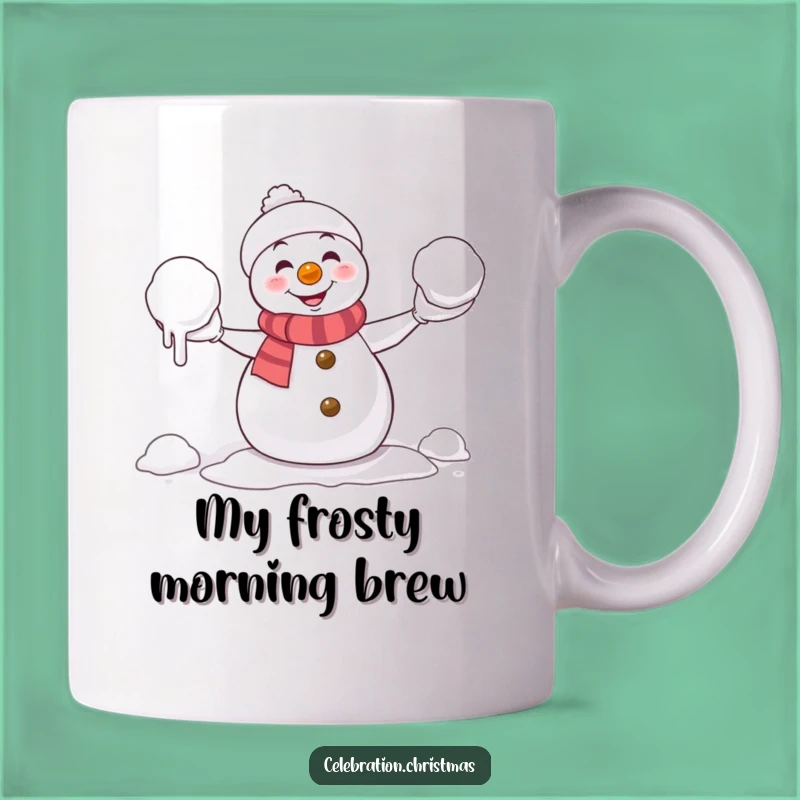 Funny Mug: Melting Snowman Juggler, Hilarious Winter Gift for Cold Days