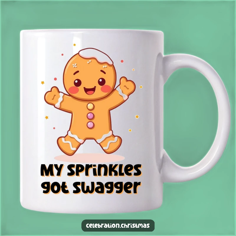 Funny Gingerbread Man Jig Mug A Cute Treat for Christmas Lovers