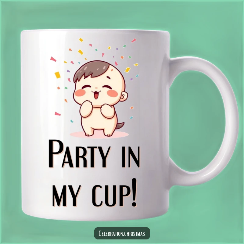Funny Kawaii Confetti Blast Mug: Celebrate with Joyful & Hilarious Style