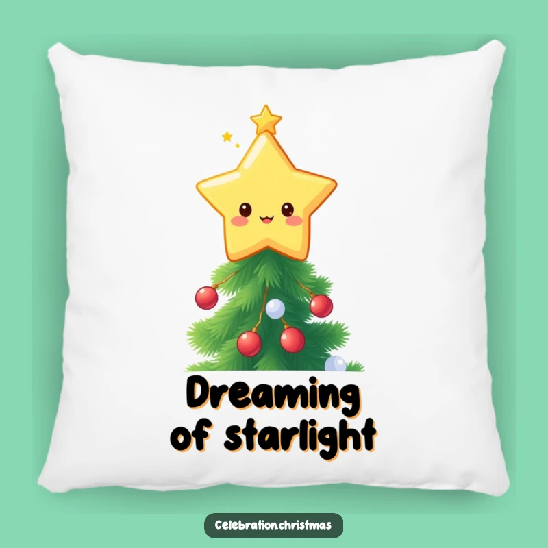 Cozy Funny Kawaii Star Topper Pillow - Festive Tree Comfort Gift