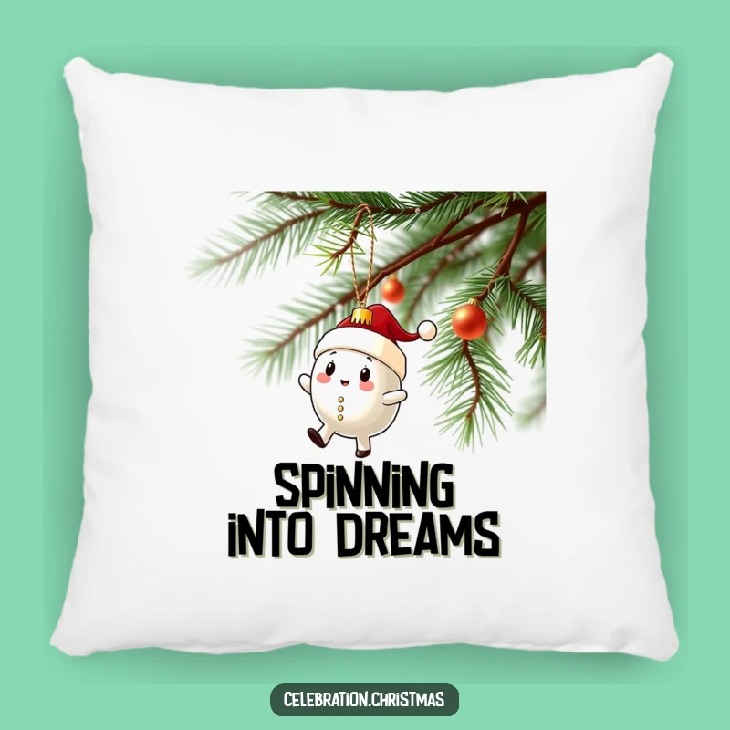 Cozy Funny Ornament Pillow: Wobbly Christmas Character Comfort, Perfect Accent