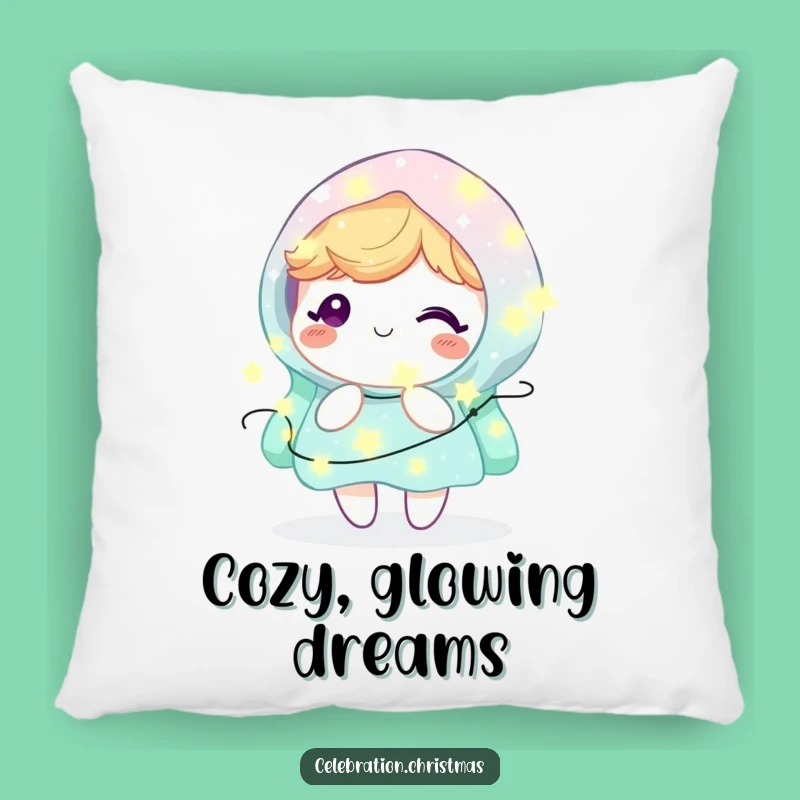 Funny Kawaii Fairy Lights Pillow - Cozy Up in Pure Delight with This Sparkling and Soft Accent!