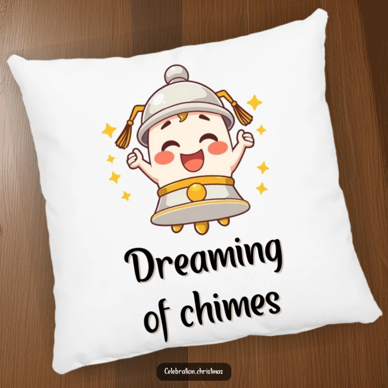 Funny Bell Pillow depicting enthusiastic merriment through its ringing design, offering soft, cheerful comfort.