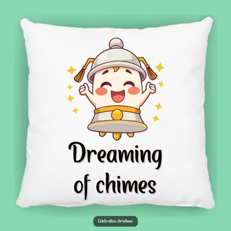 Funny Ringing Bell Pillow - Cozy Enthusiastic Merriment Character Decor