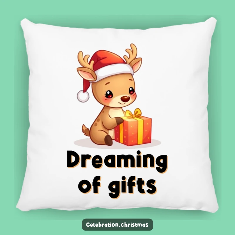 Funny Deer Pillow - Soft Santa Hat Cushion, Adorable & Cozy Funny Gift