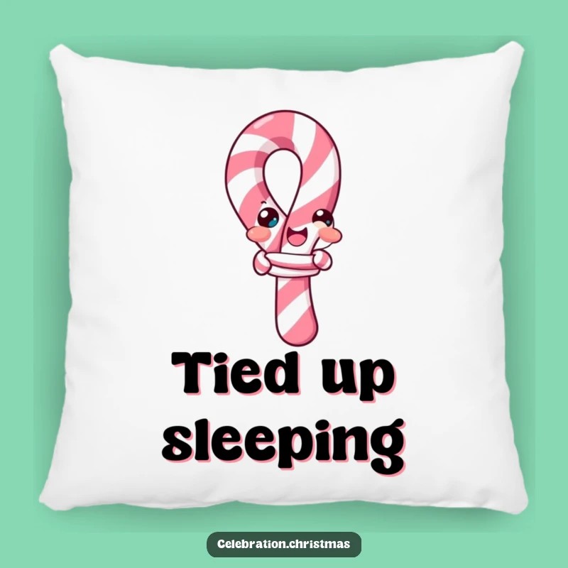 Funny Candy Cane Knot Pillow: Cozy Comfort with a Sweetly Tangled Twist!