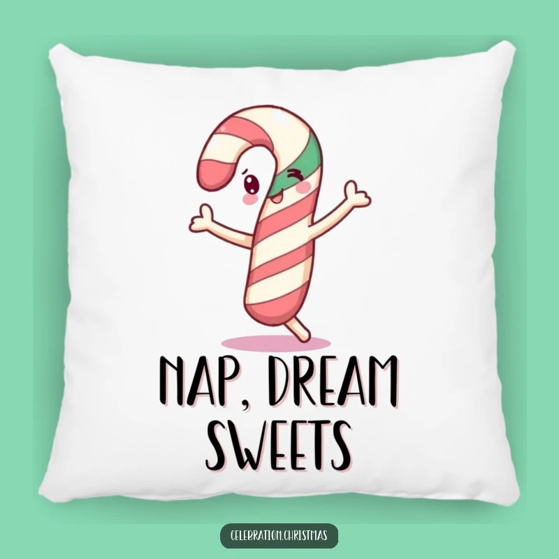Funny Dancing Candy Cane Pillow - Cozy Festive Decor - Funny Gift