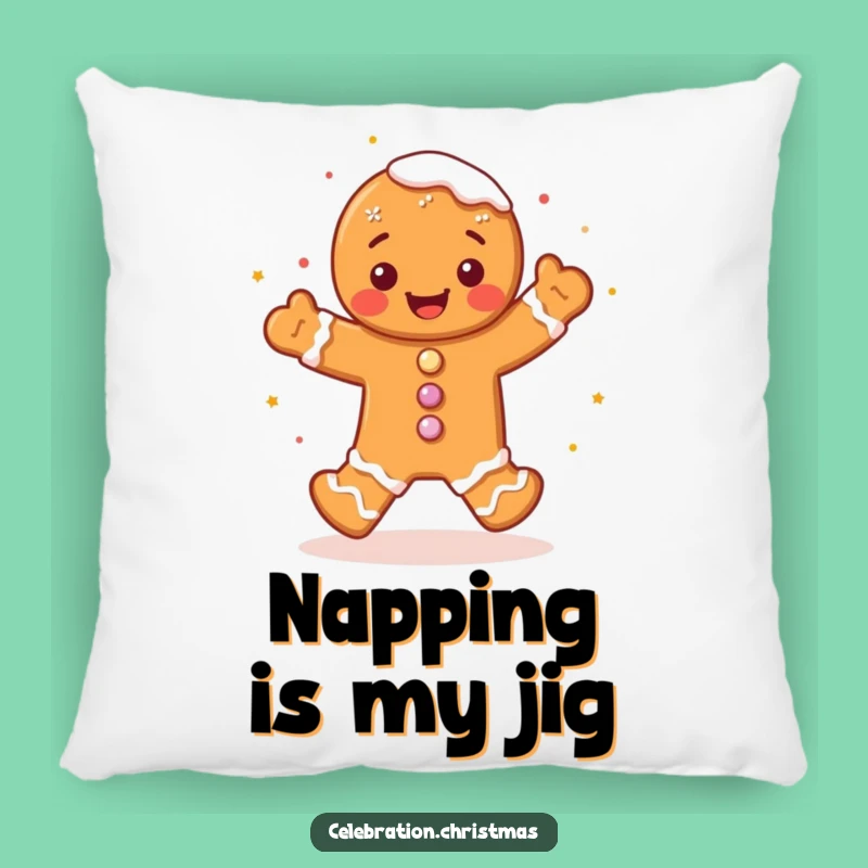 Funny Gingerbread Man Pillow A Jig of Joyful Comfort