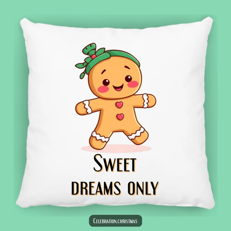 Funny Gingerbread Pillow - Cozy Holiday Accent Gift