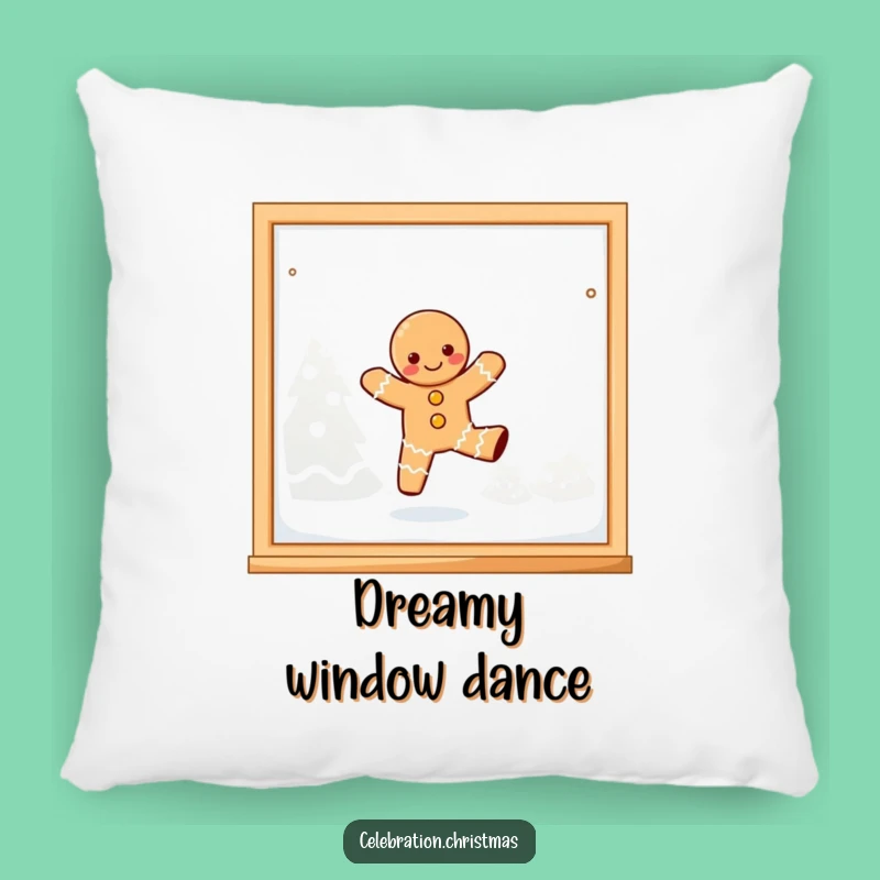 Funny Kawaii Gingerbread Dancing Pillow - Cozy Festive Comfort