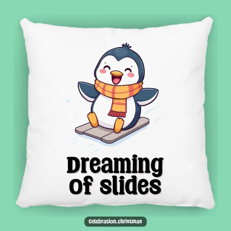 Funny Kawaii Penguin Sliding Pillow, Cozy Winter Snuggles, Perfect Gift